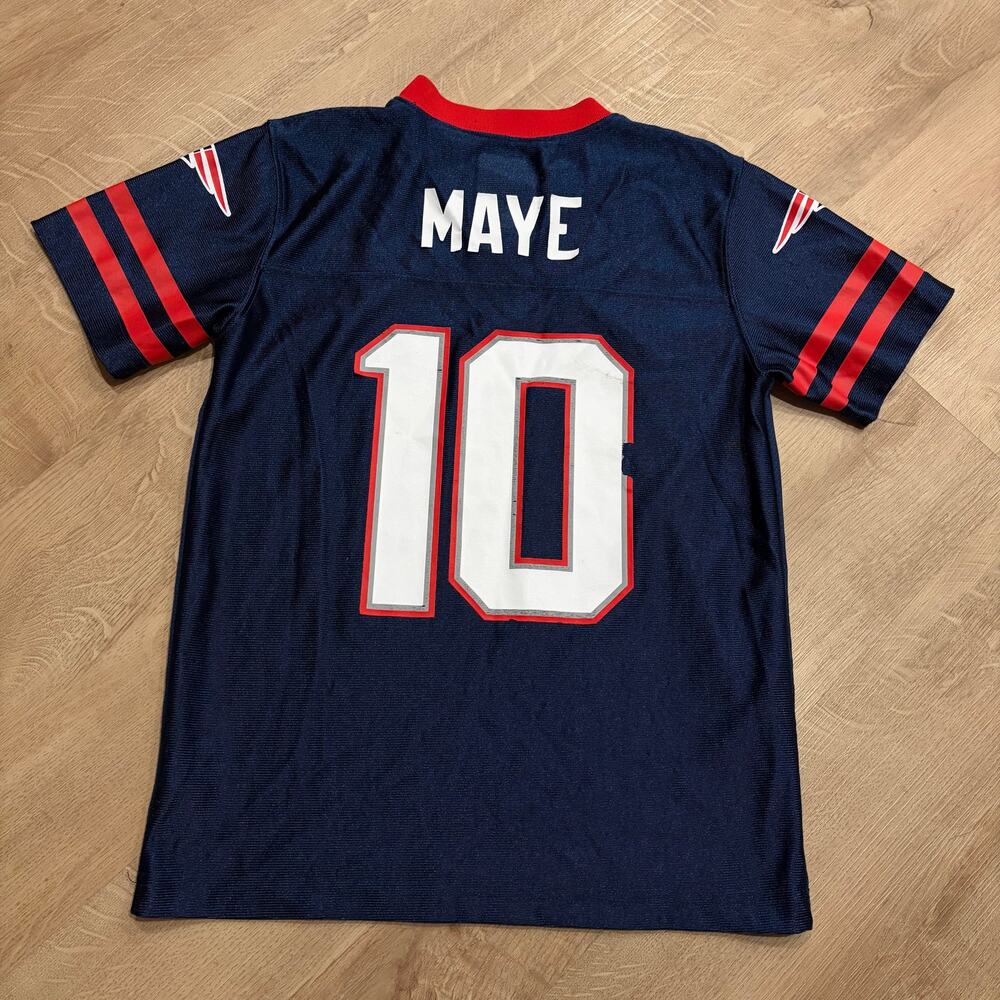 NFL New England Patriots Drake Maye #10 Jersey Youth Boys Medium M (8/10) Navy